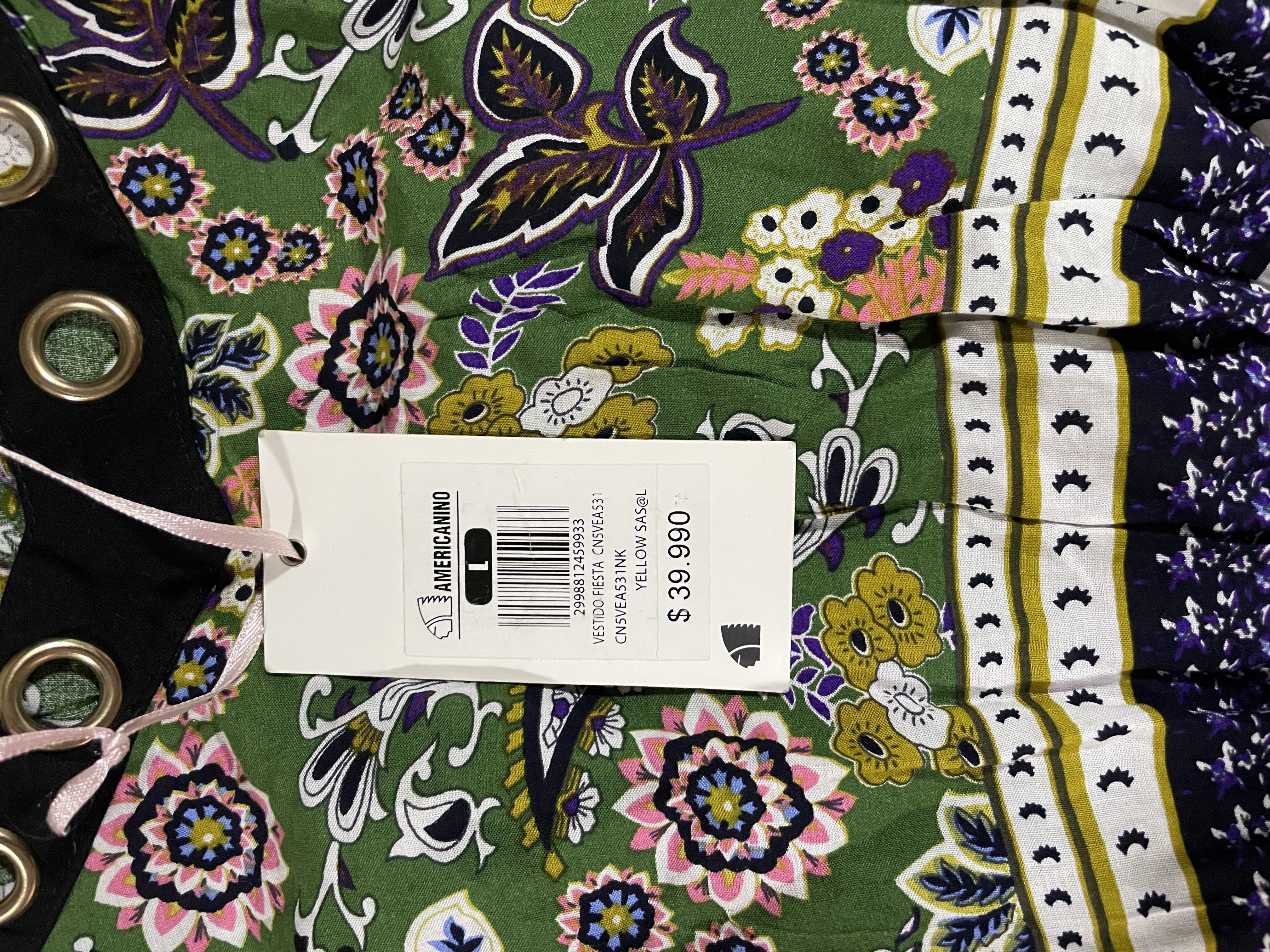 Vestido Maxi Cuello Keyholes AMERICANINO (L) NUEVO CON ETIQUETAS 3