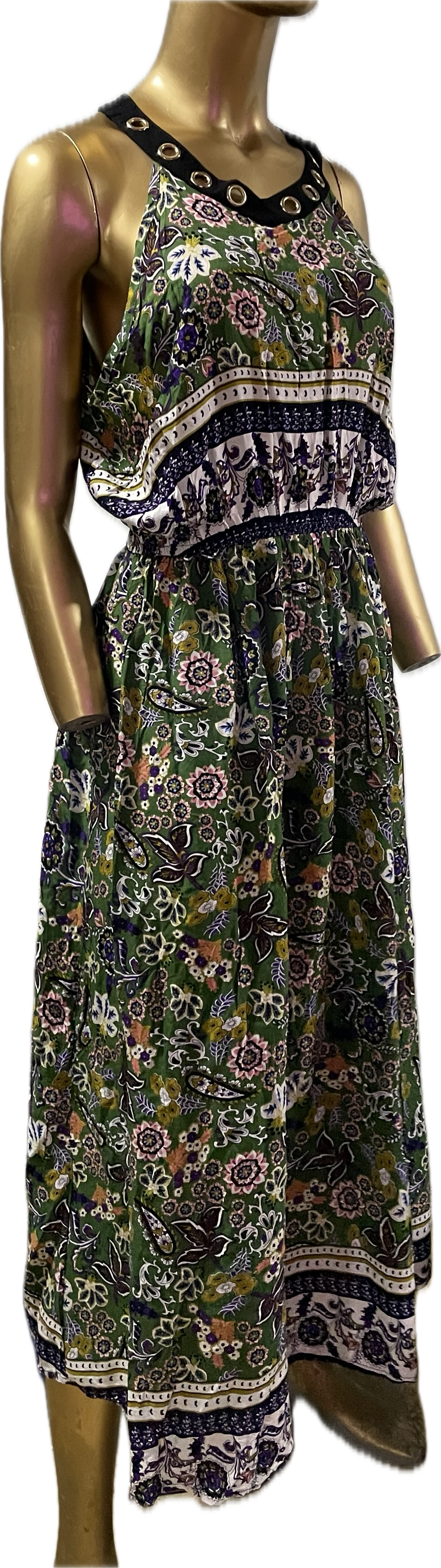 Vestido Maxi Cuello Keyholes AMERICANINO (L) NUEVO CON ETIQUETAS 4