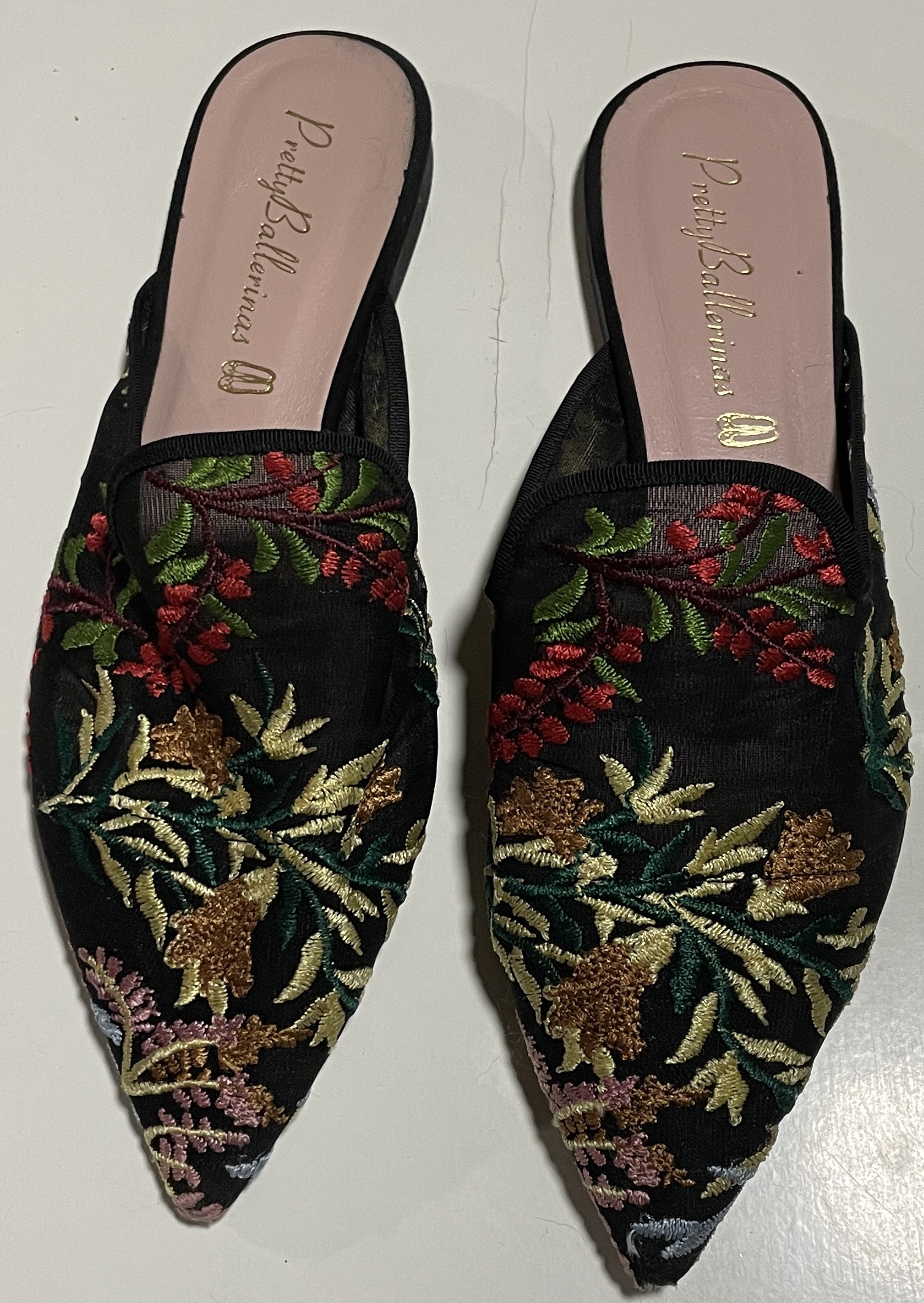 Mule Punta Fina Ella Flowers PRETTY BALLERINAS (37) COMO NUEVO  4