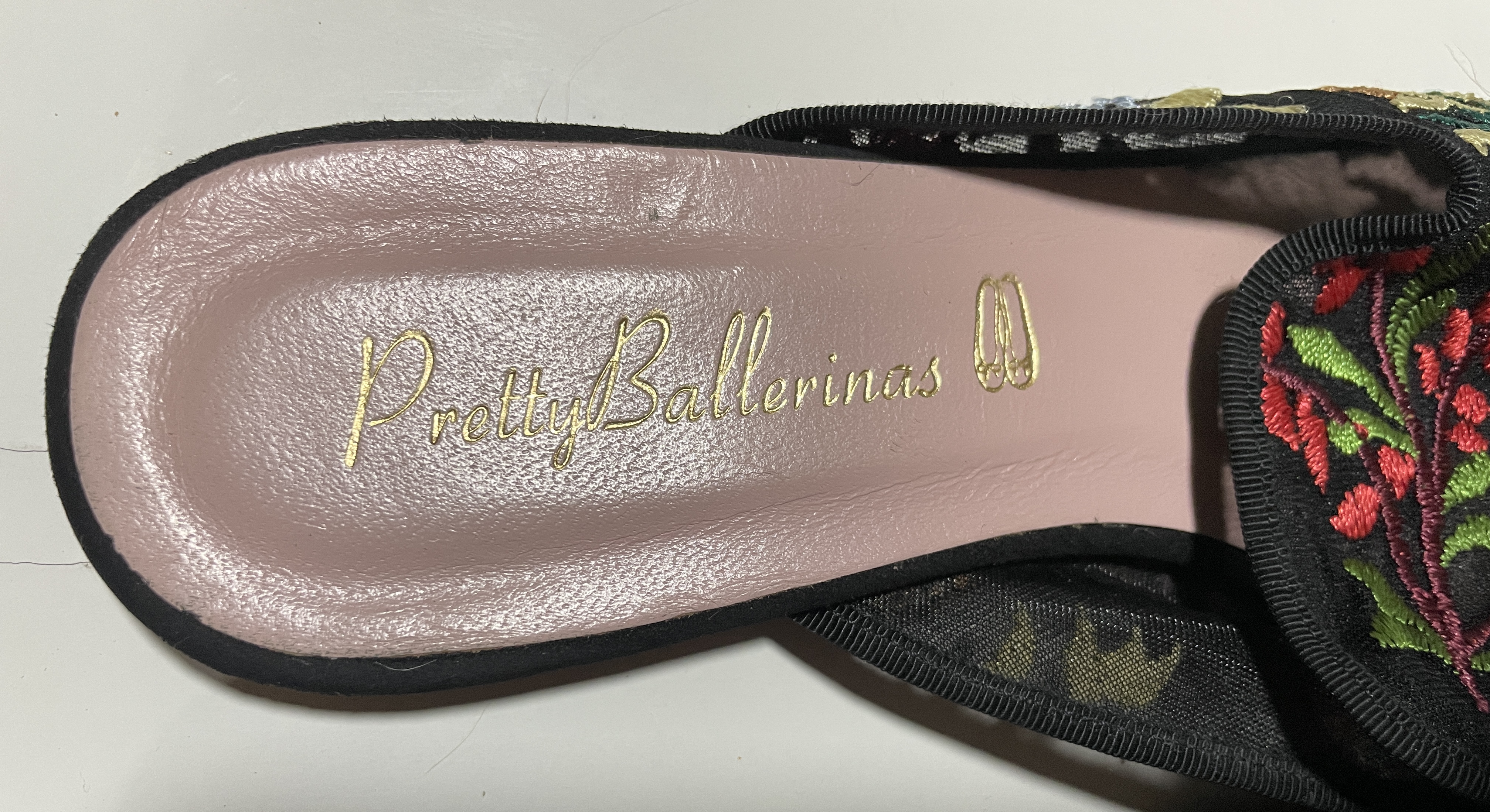 Mule Punta Fina Ella Flowers PRETTY BALLERINAS (37) COMO NUEVO  3