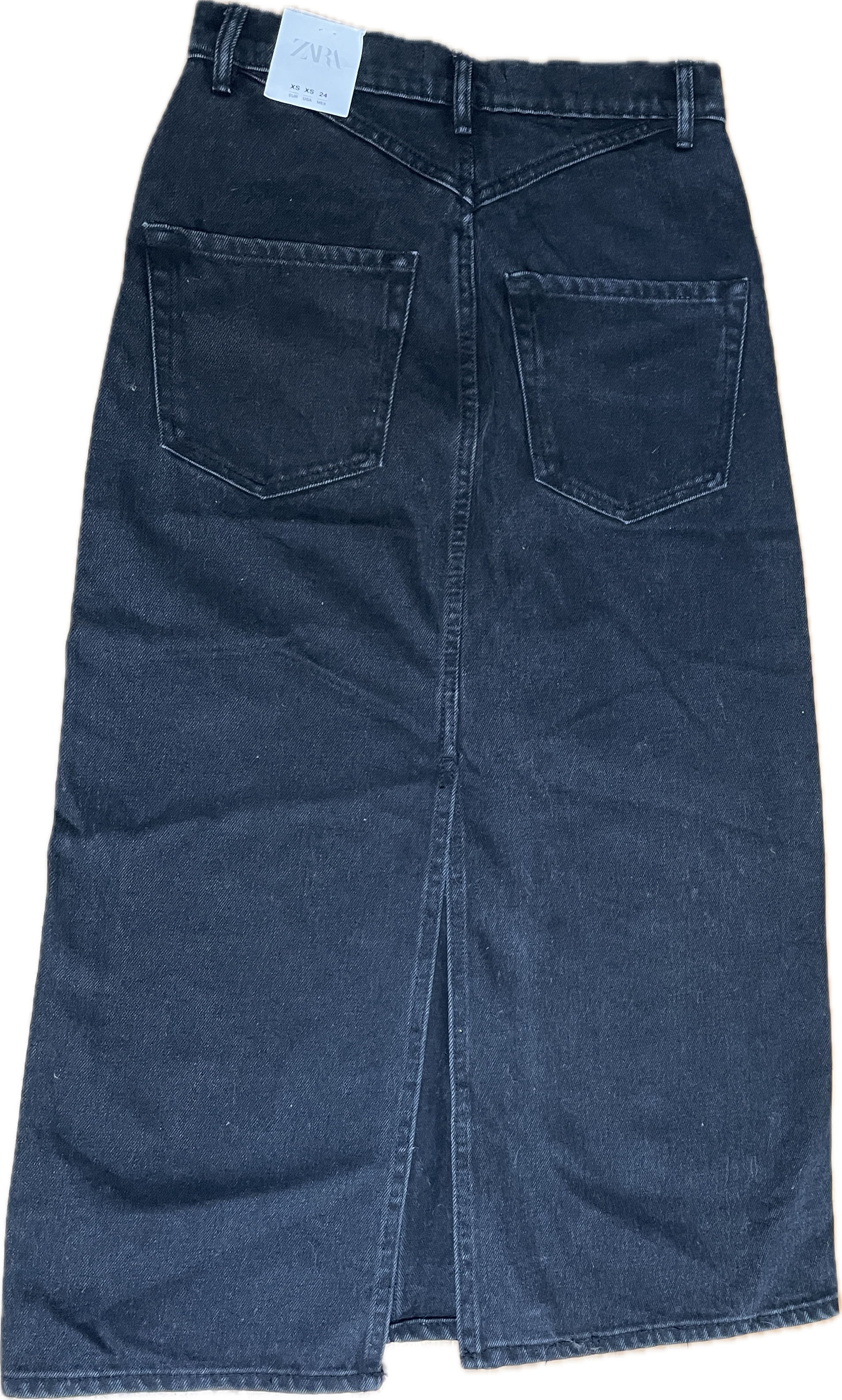 Falda Denim Hi Rise A-Line ZARA BLACK LABEL (XS) NUEVO CON ETIQUETAS 3