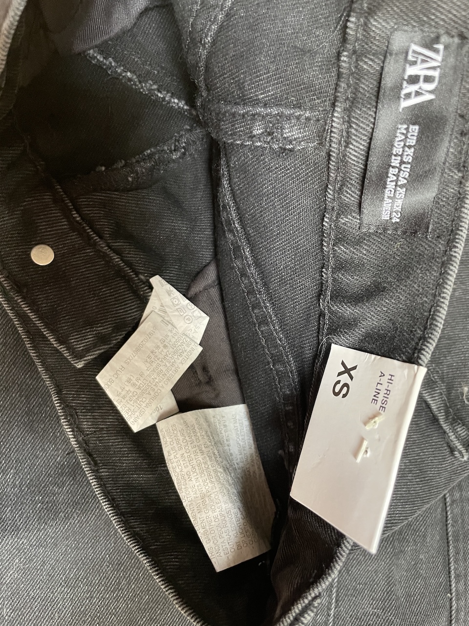 Falda Denim Hi Rise A-Line ZARA BLACK LABEL (XS) NUEVO CON ETIQUETAS 4