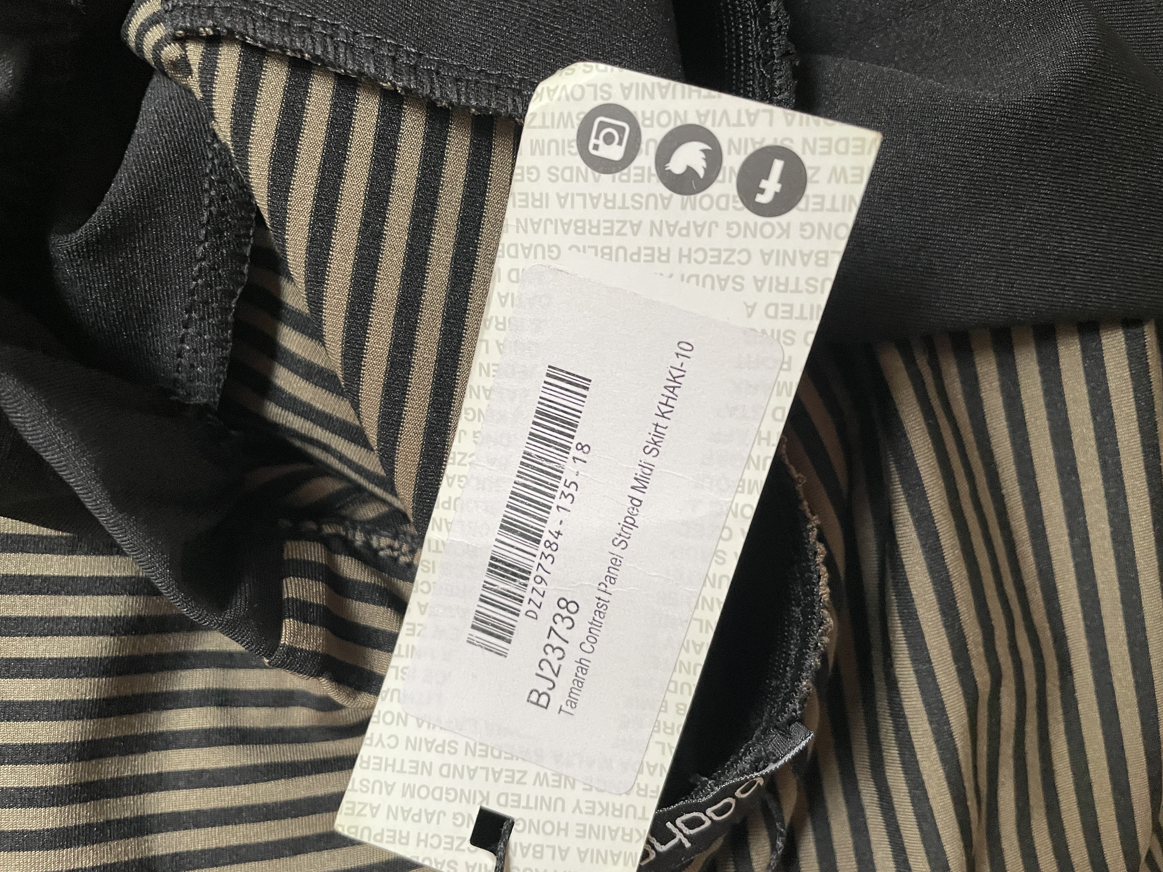 Falda Tubo Stretch Tamarah Pannel Midi BOOHOO (S) NUEVO CON ETIQUETAS 5