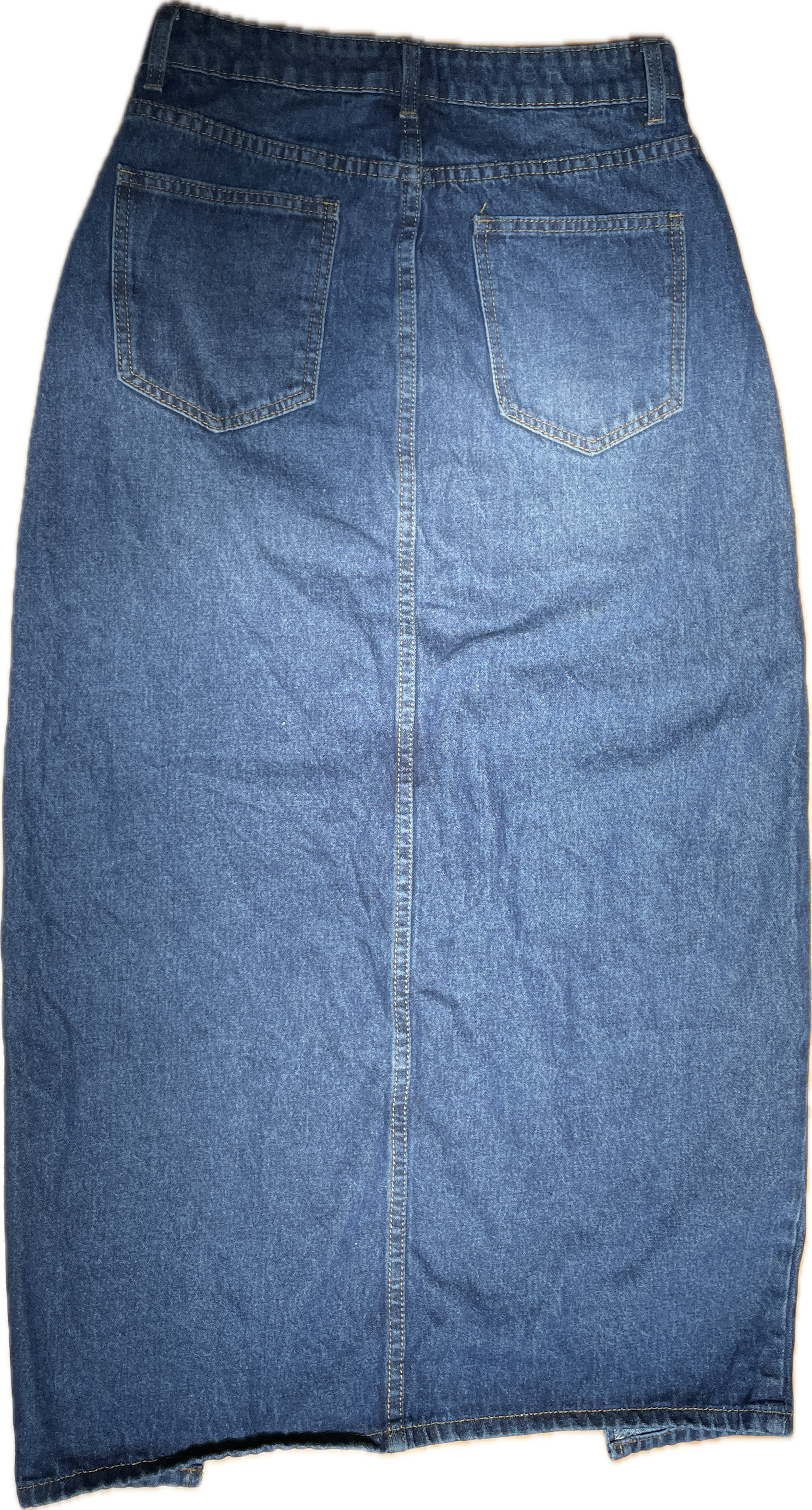 Falda Denim Maxi Frenchy Tajo Muslo (M) NUEVO 4