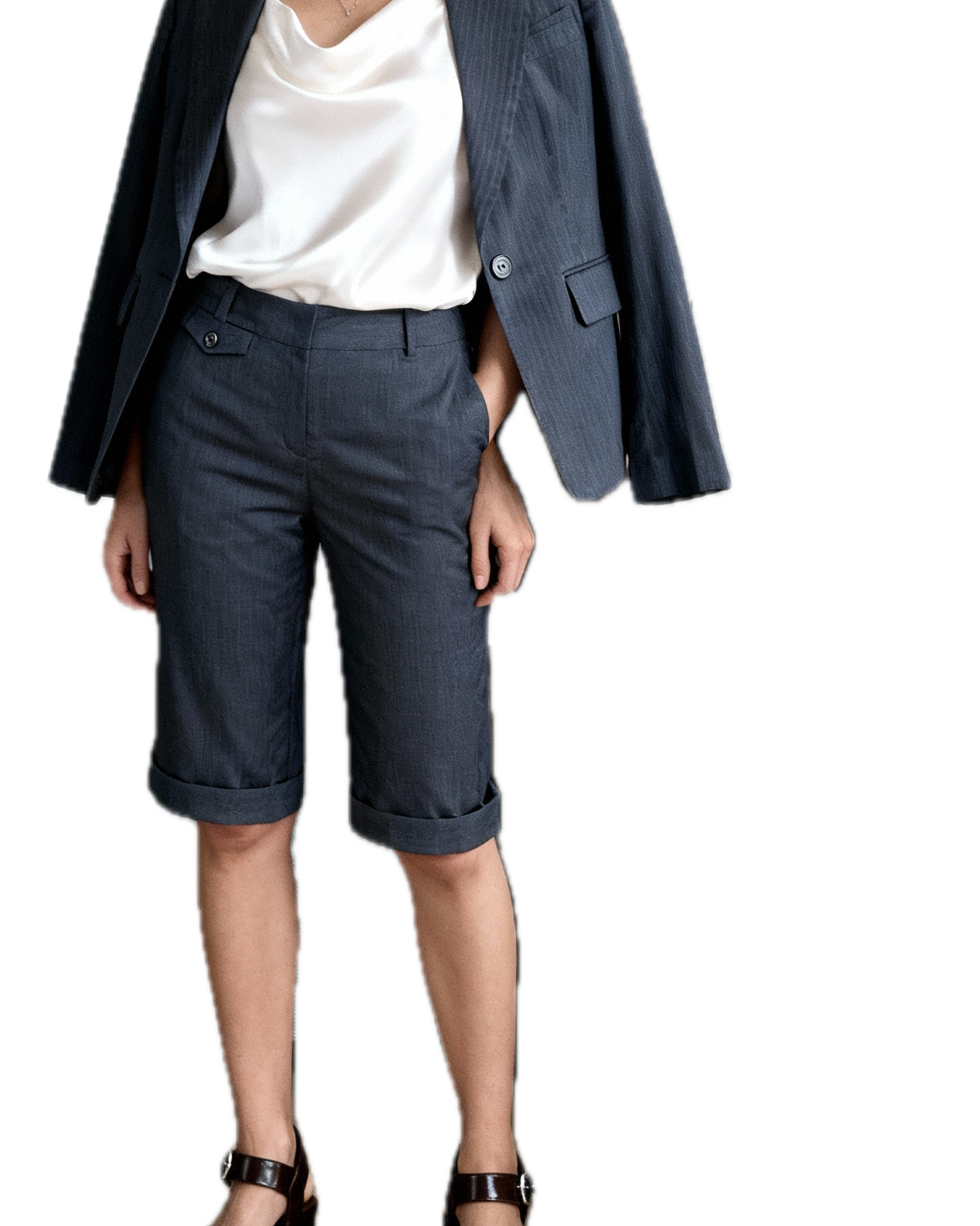 Pantalón Capri Modern Fit 58% Lana BANANA REPUBLIC (US2- S) COMO NUEVO 1