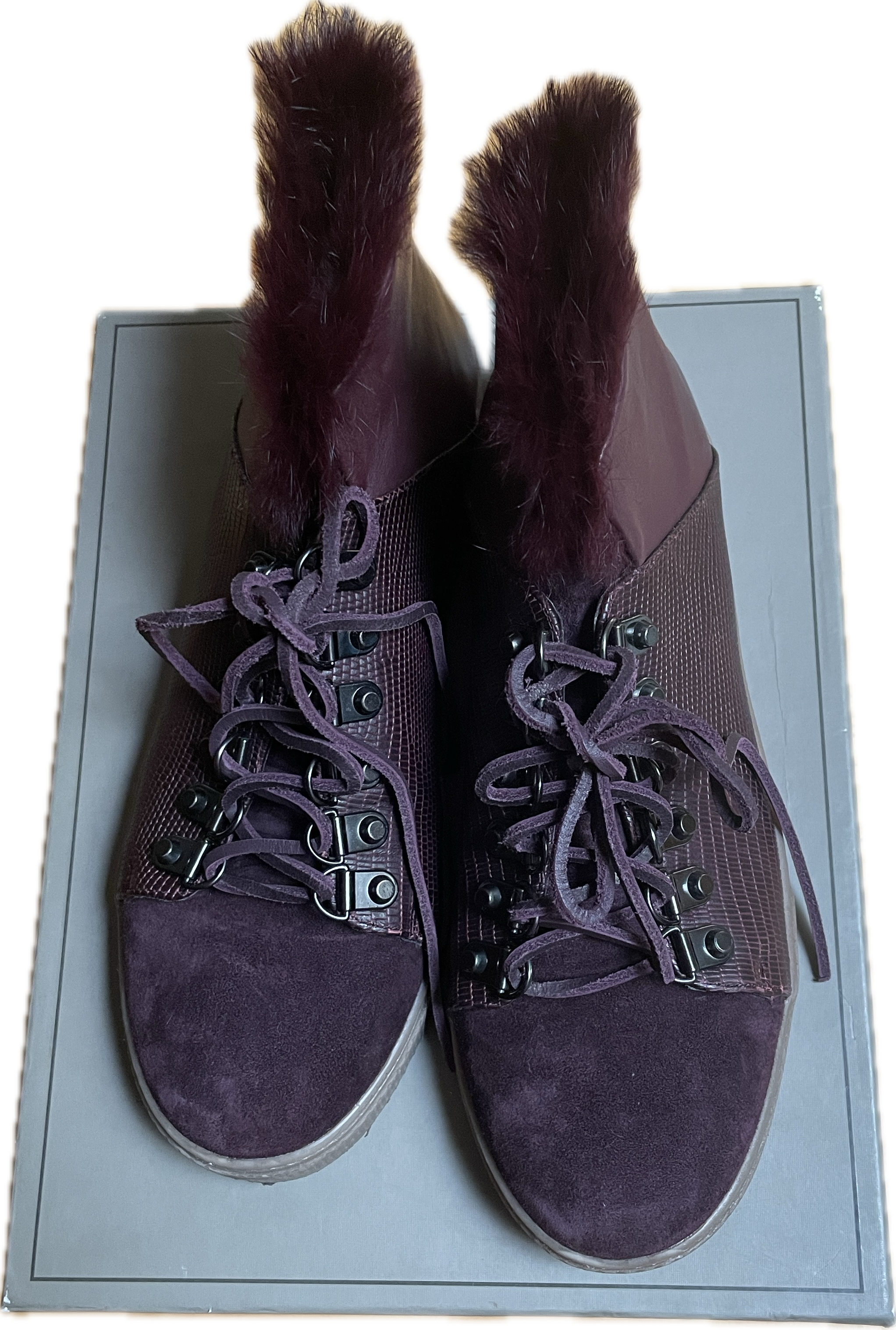 Botines Deniz 100% Cuero/Piel Conejo BCBG MAXAZRIA (37) NUEVO EN CAJA 6