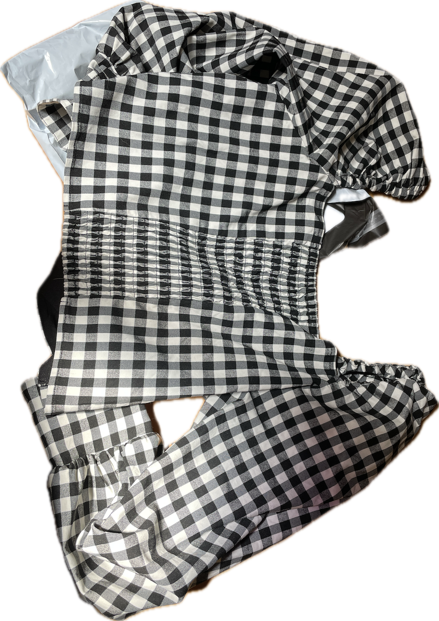 Blusa Romántica Cuadros Escote Cuadrado BAR III (XXL) NUEVO CON ETIQUETA 5