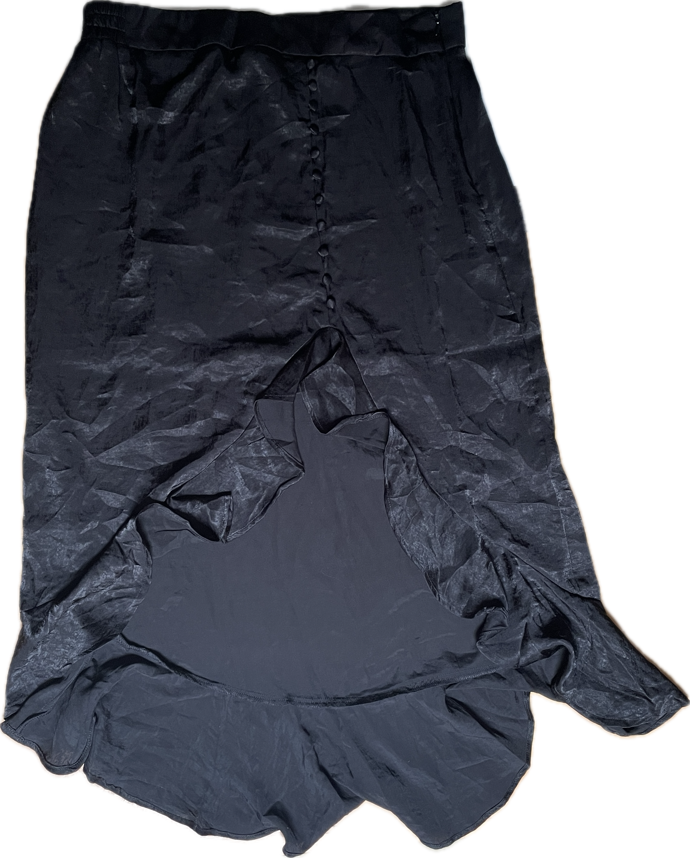 Falda Diseño Vuelos Botones Satinada HECTIK (L) NUEVO CON ETIQUETAS 2