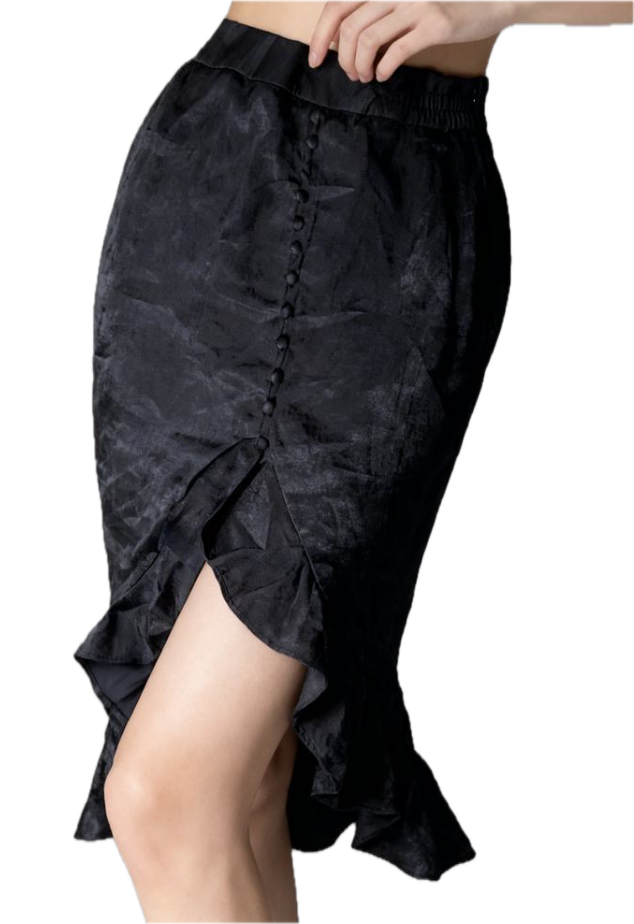 Falda Diseño Vuelos Botones Satinada HECTIK (L) NUEVO CON ETIQUETAS 1