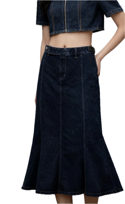 Falda Midi Denim Trumpet Flare RALPH LAUREN JEANS (M) COMO NUEVO 1