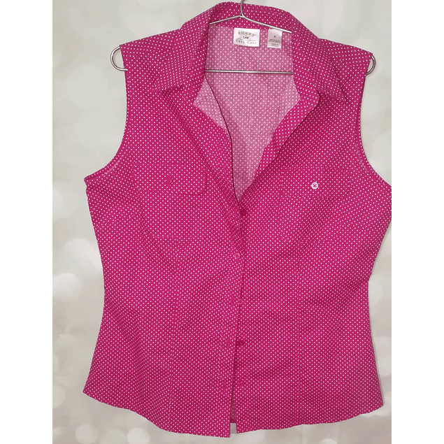 Blusa Sin Mangas Pinup Polka Dot Rosado LEE (M)