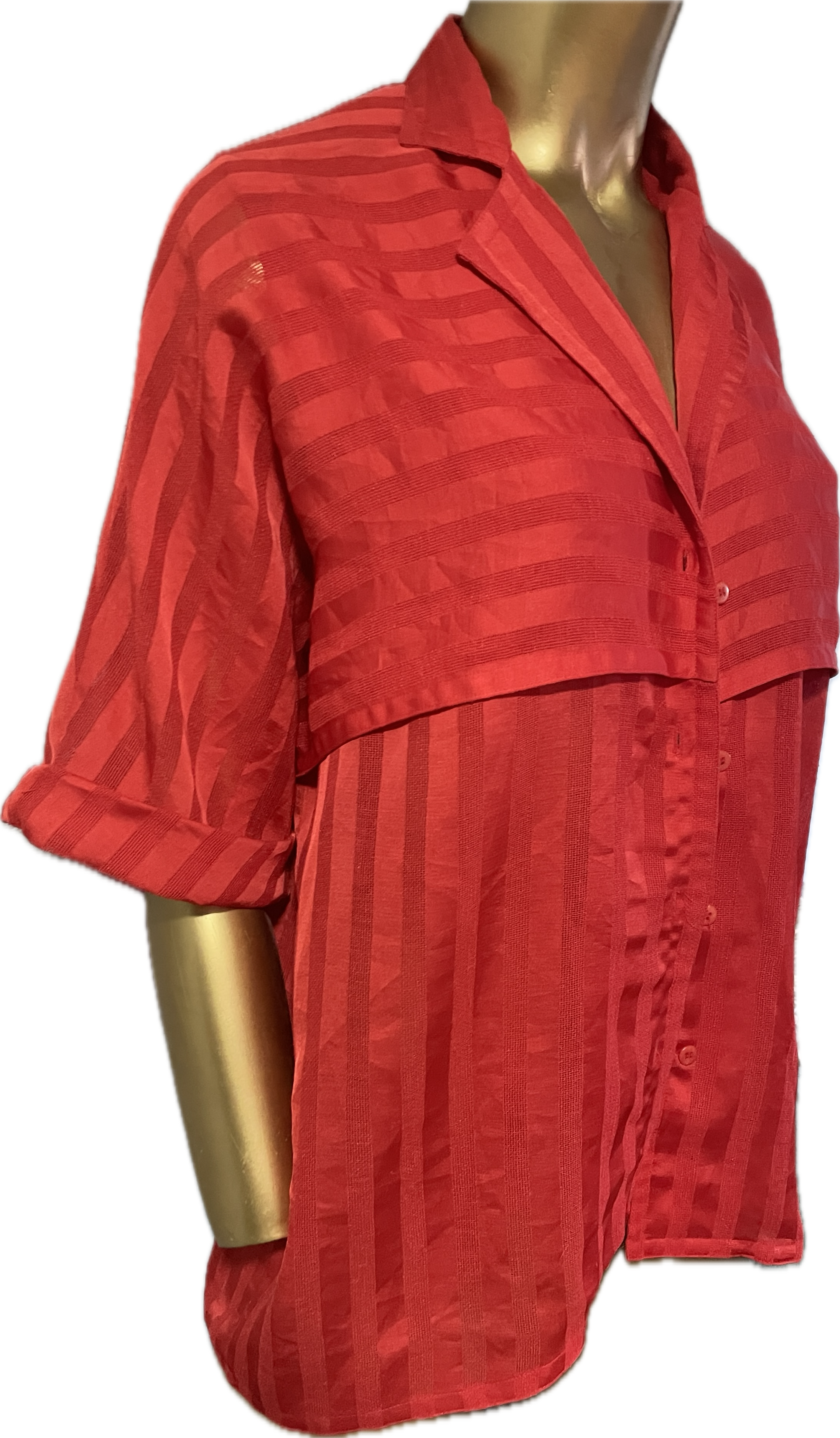 Blusa Efecto Capa-Oriental OSCAR DE LA RENTA (L) VINTAGE 6