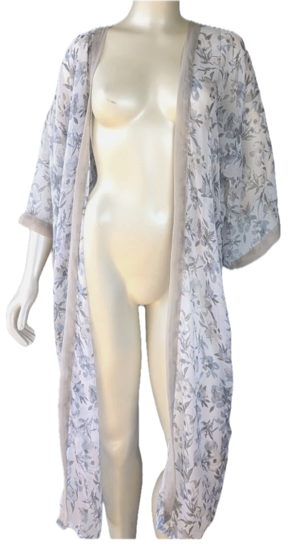 Kimono Sheer Floral Tapado Largo BCBGeneration (TU) NUEVO CON ETIQUETAS  5