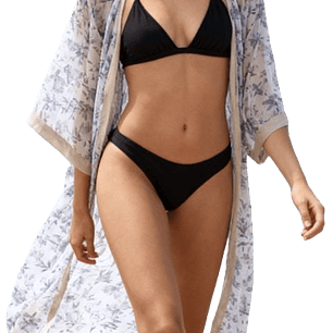Kimono Sheer Floral Tapado Largo BCBGeneration (TU) NUEVO CON ETIQUETAS 