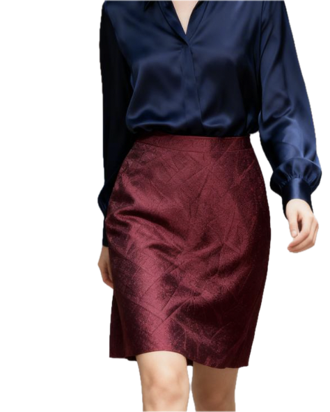 Falda A-line 100% Seda Dupioni DANA BUCHMAN (S) NUEVO CON ETIQUETAS  1