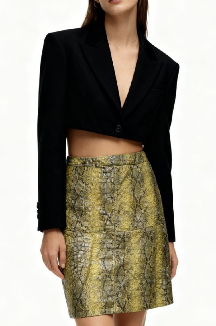 Falda A-line Ecocuero Pitón GEISHA (M)  1