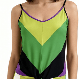 Top Colorblock Nudo Frontal WORTHINGTON (S) NUEVO CON ETIQUETAS