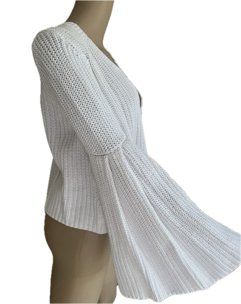 Suéter Damsel White Manga Acampanada FREE PEOPLE (XS-S) 6