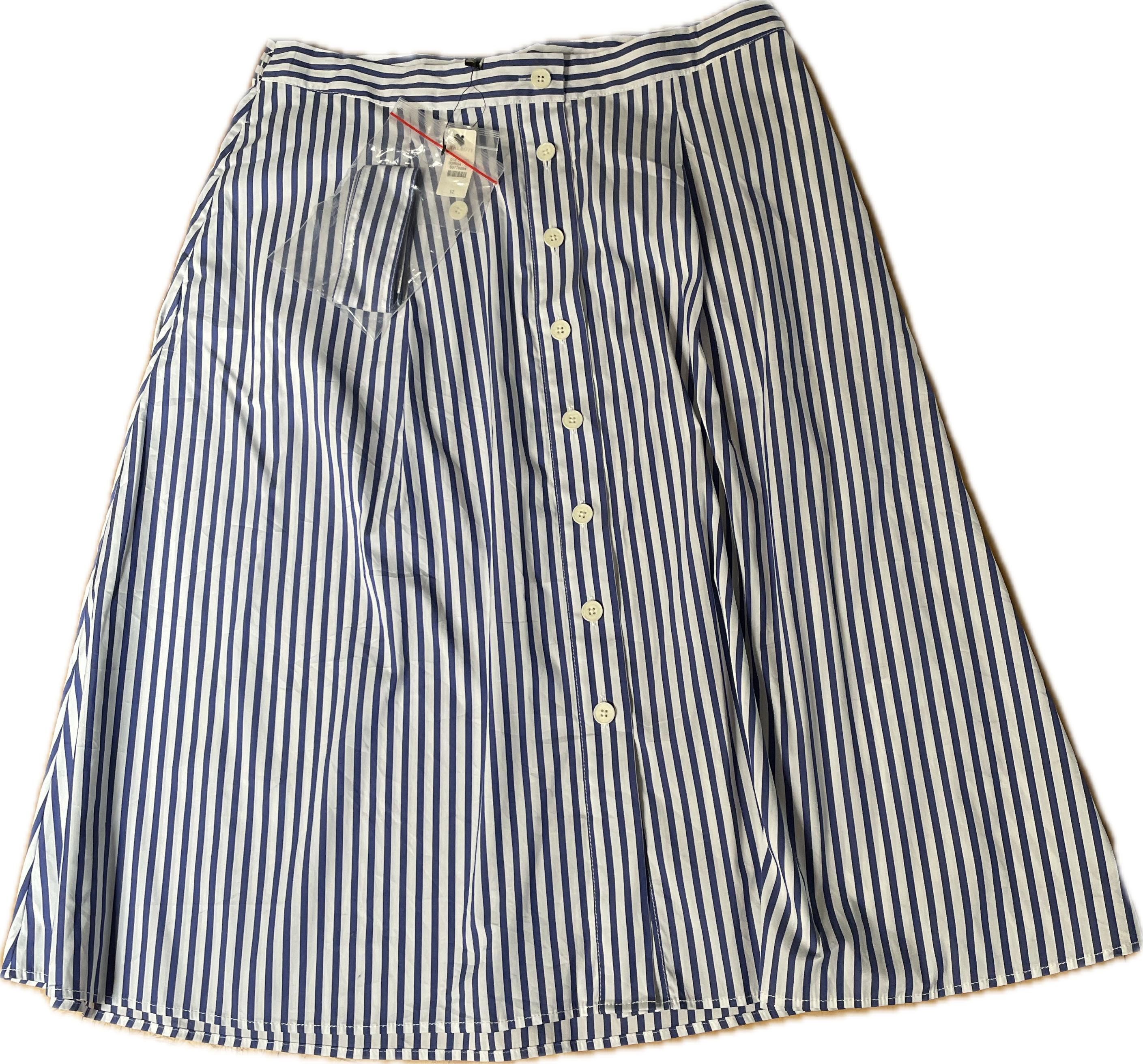 Falda Midi Butterfly Candy Stripe Botones TALBOTS (M-L) NUEVO CON ETIQUETAS 3