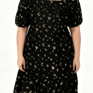 Vestido Manga Balloon Chiffón Gold Metallic MYLEENE KLASS