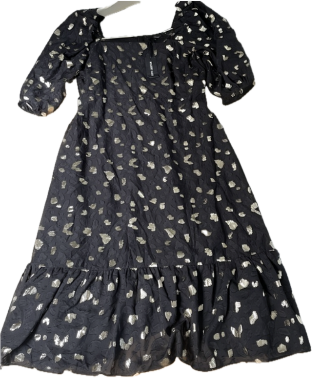 Vestido Manga Balloon Chiffón Gold Metallic MYLEENE KLASS 7