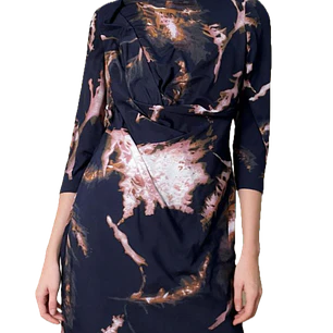 Vestido Cuello Drapeado Sheat Dress VERA WANG (S-M) COMO NUEVO