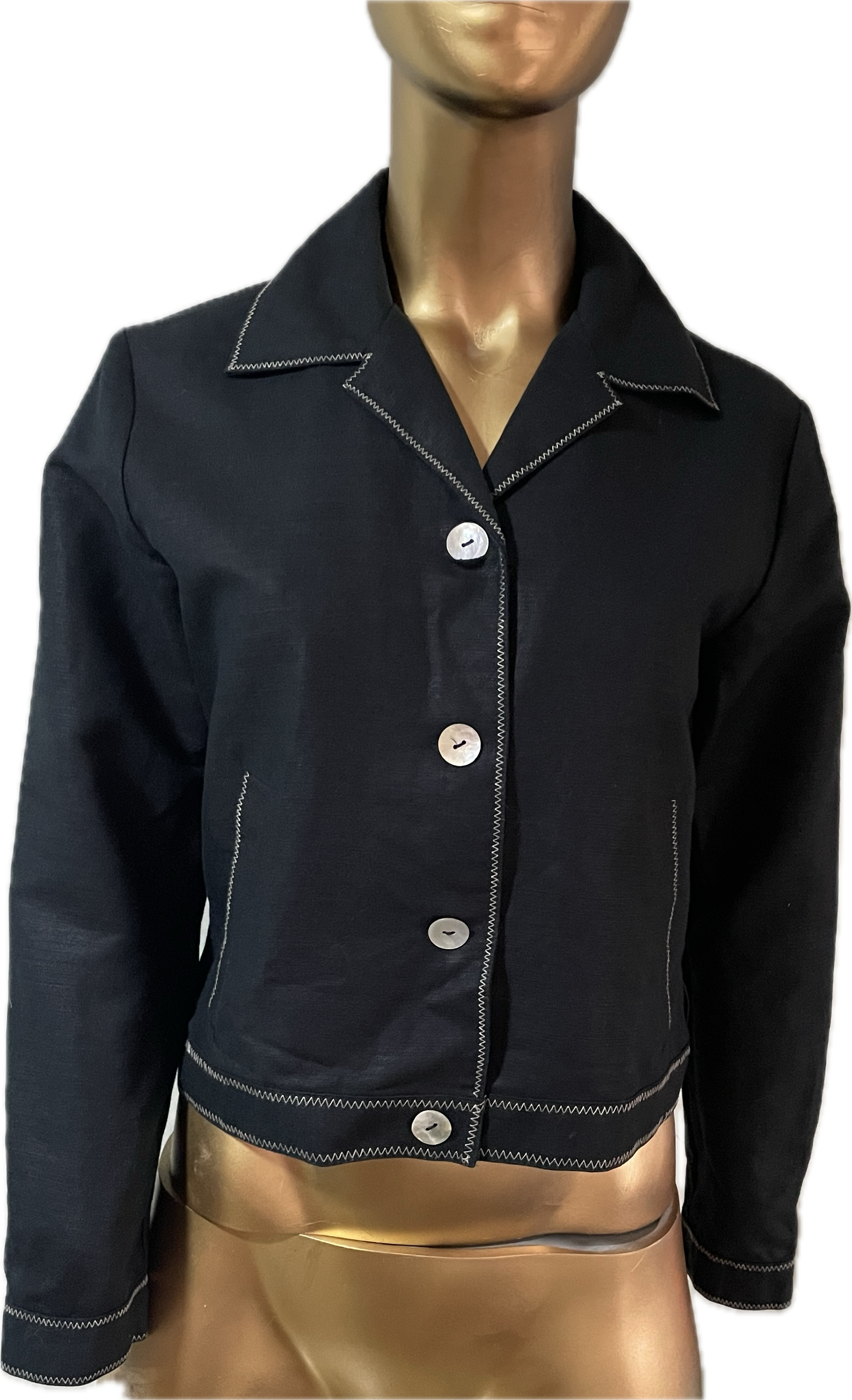 Blazer Midshipman Cropped 100% Lino RICHARD MALCOLM (M) COMO NUEVO 2