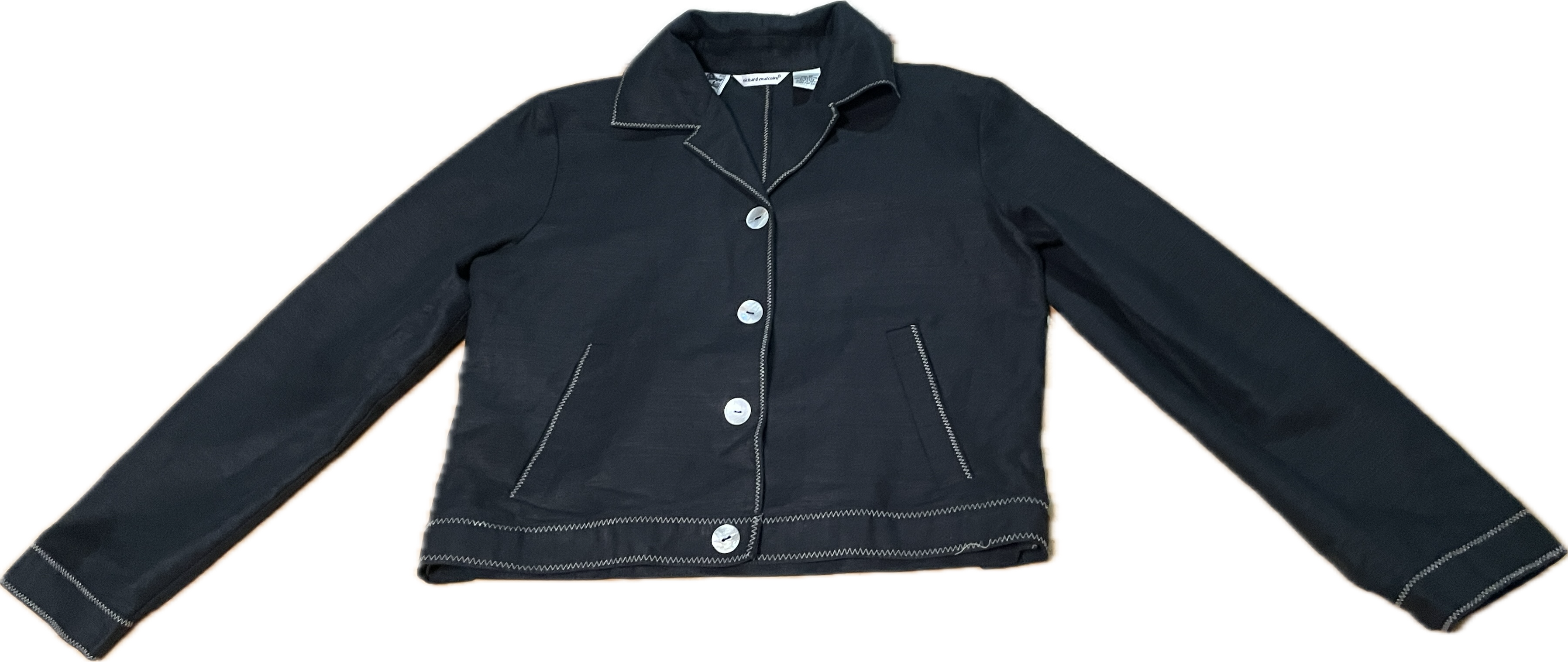 Blazer Midshipman Cropped 100% Lino RICHARD MALCOLM (M) COMO NUEVO 4