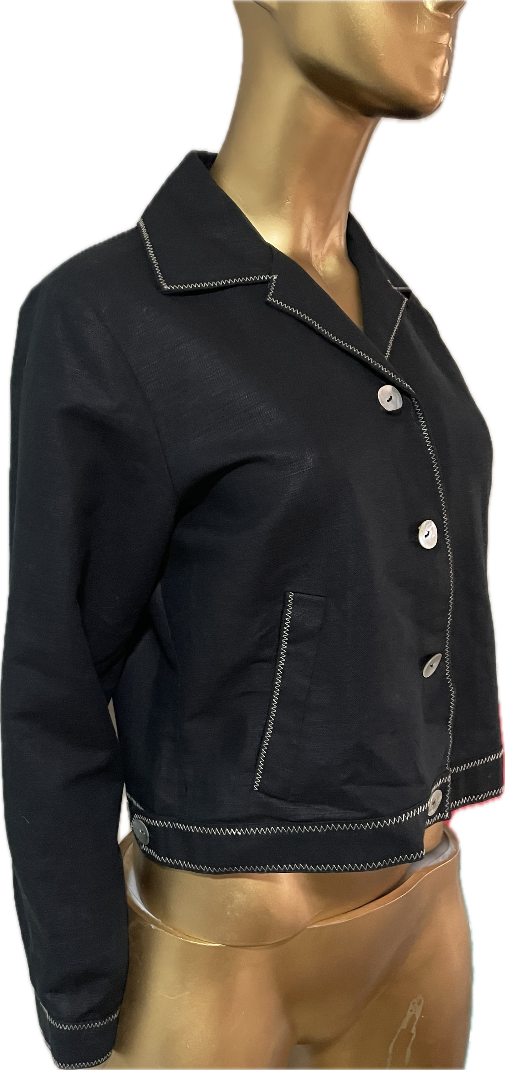 Blazer Midshipman Cropped 100% Lino RICHARD MALCOLM (M) COMO NUEVO 5