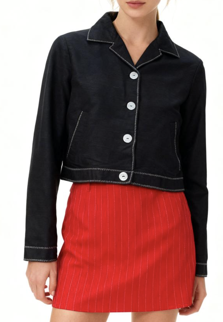 Blazer Midshipman Cropped 100% Lino RICHARD MALCOLM (M) COMO NUEVO 1