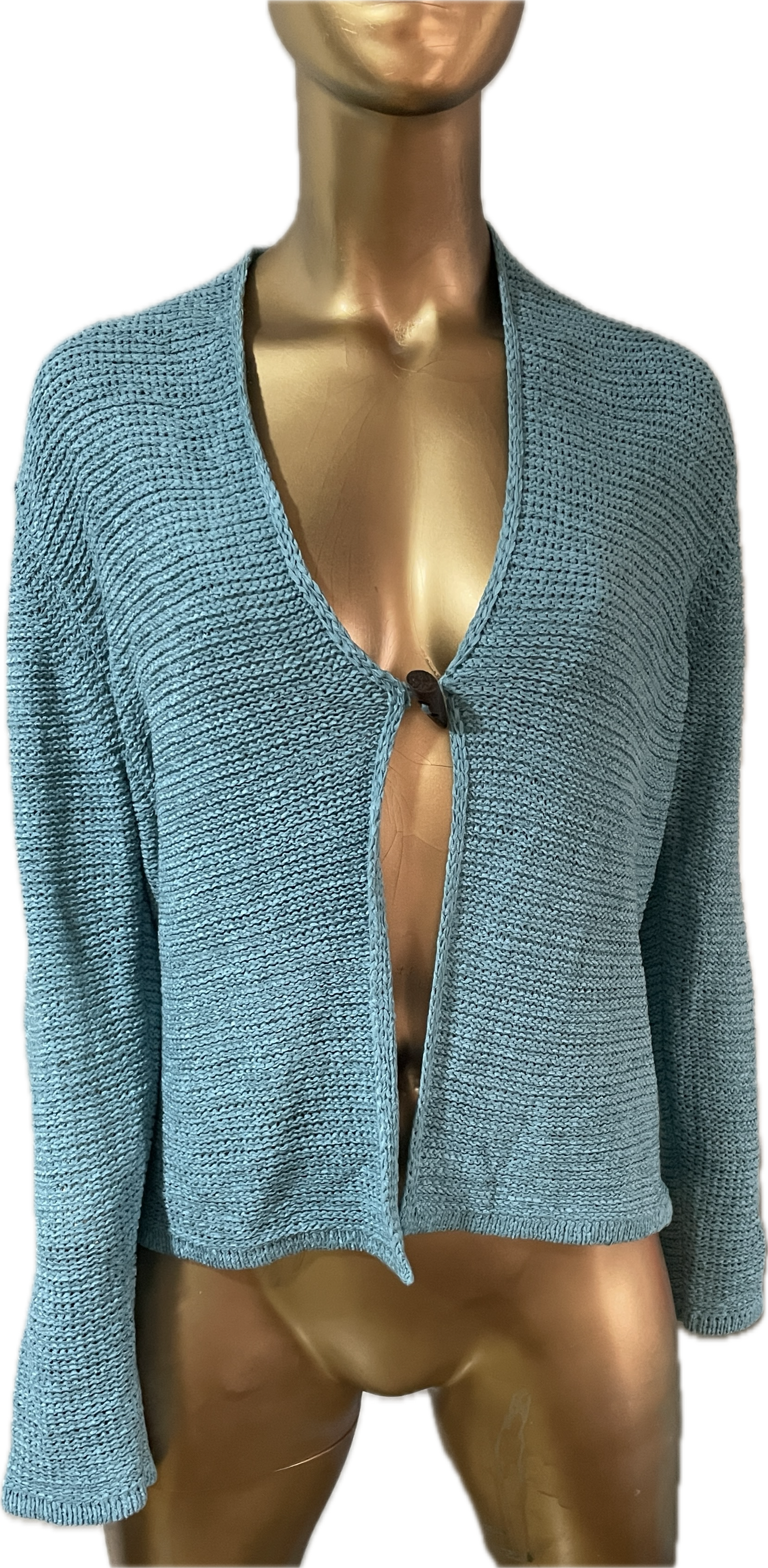 Cardigan Faux Bone Button AUGUST SILK (L) NUEVO CON ETIQUETAS 2