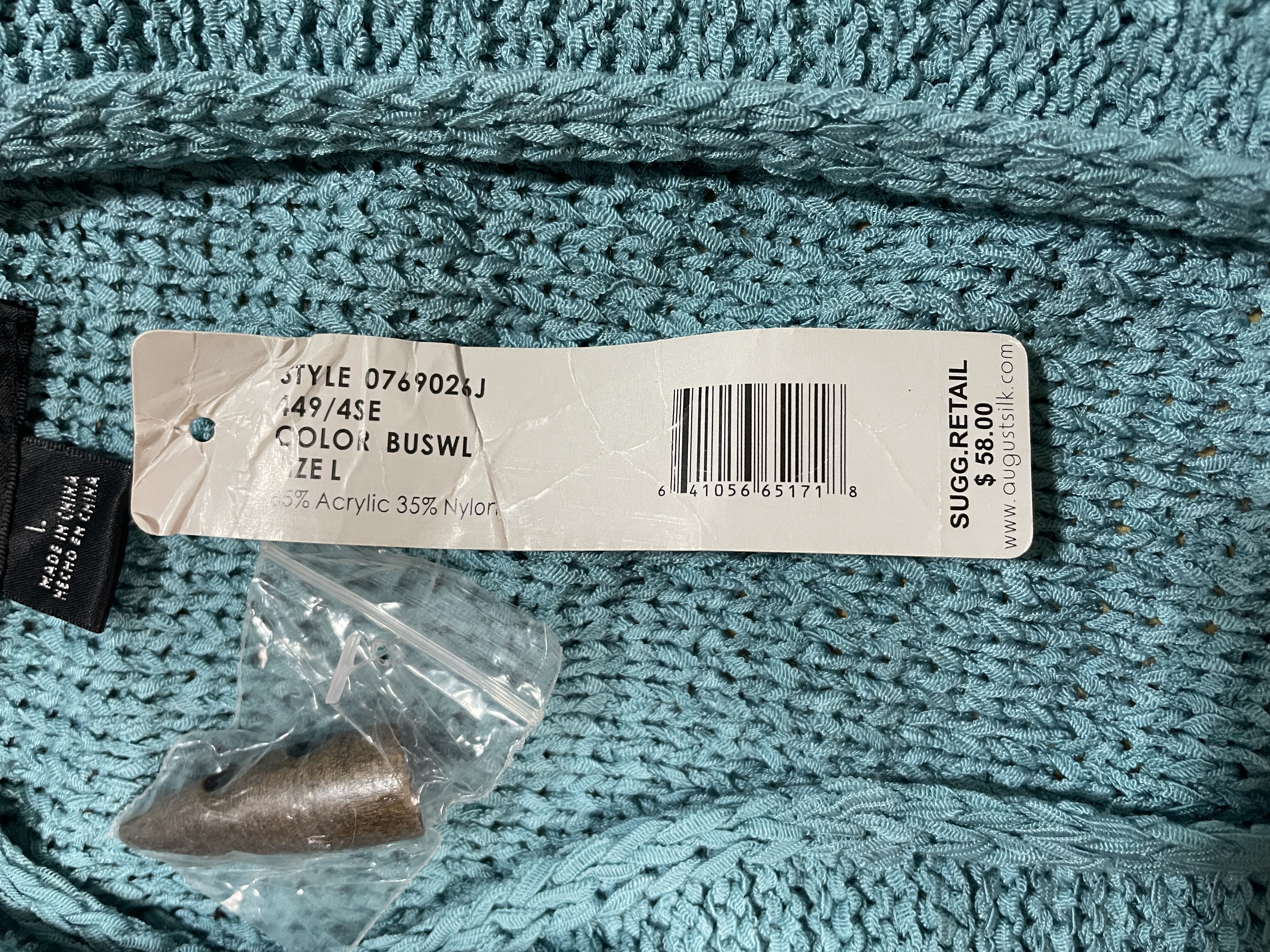 Cardigan Faux Bone Button AUGUST SILK (L) NUEVO CON ETIQUETAS 3