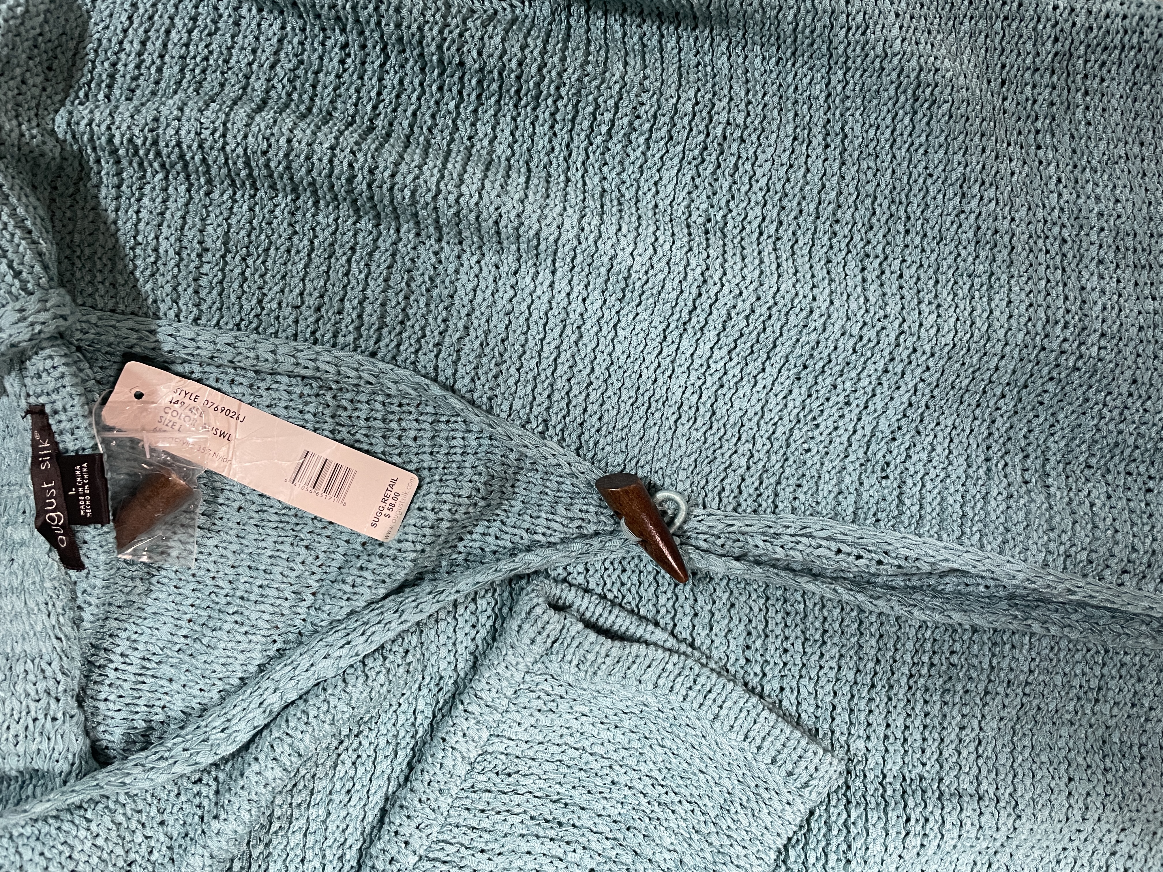 Cardigan Faux Bone Button AUGUST SILK (L) NUEVO CON ETIQUETAS 4