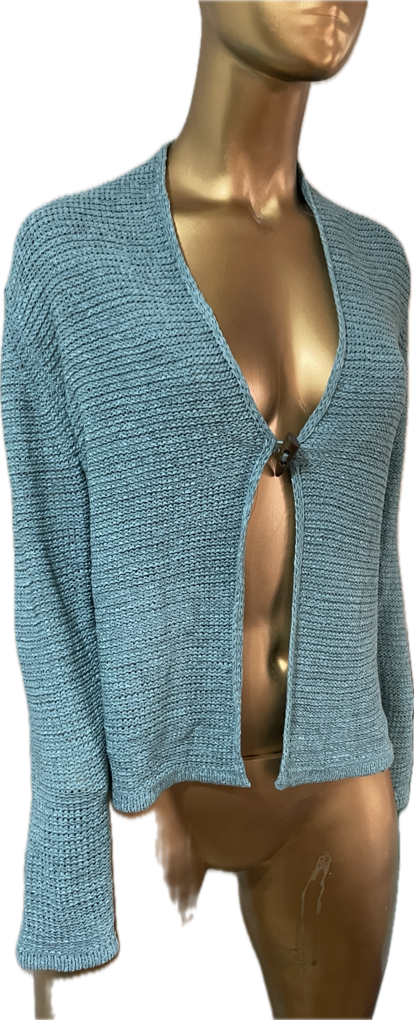 Cardigan Faux Bone Button AUGUST SILK (L) NUEVO CON ETIQUETAS 5