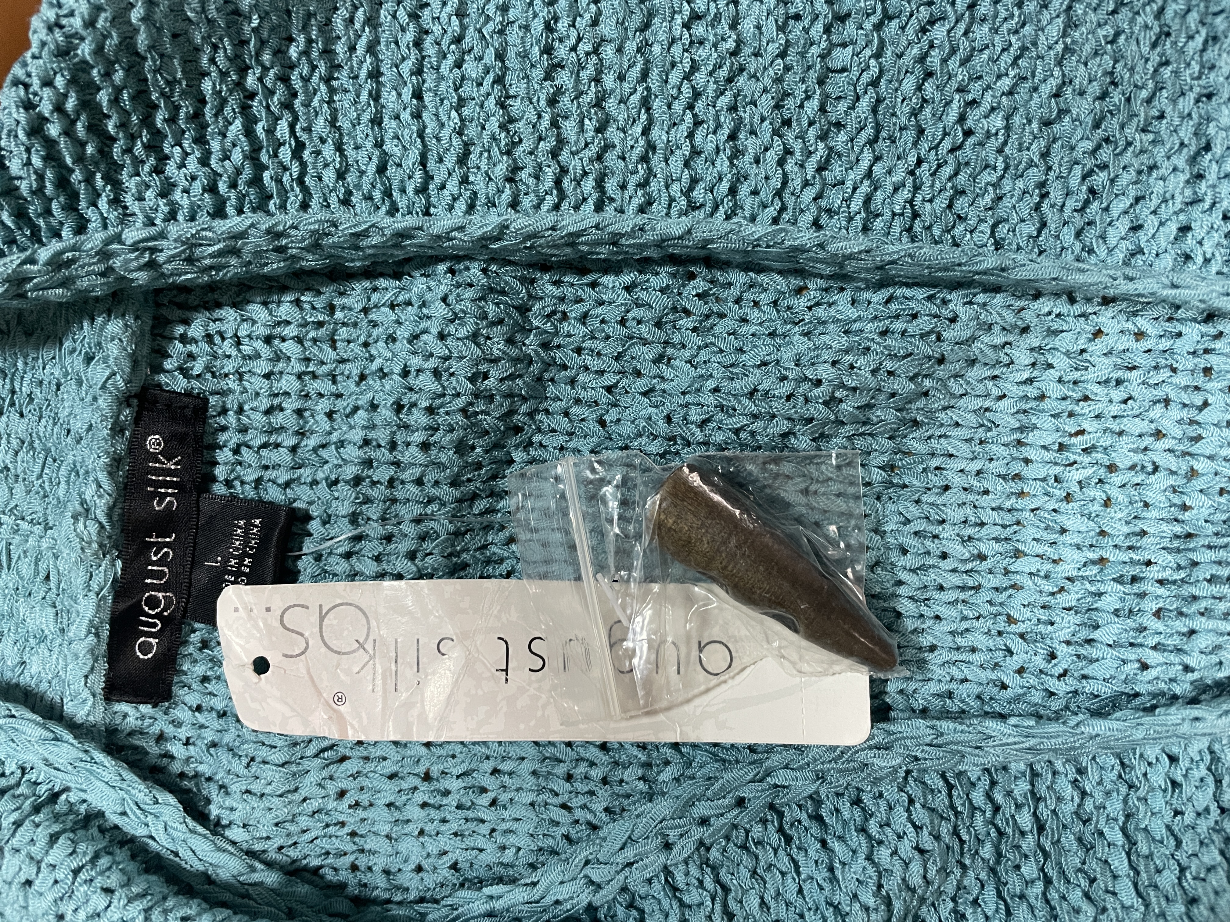 Cardigan Faux Bone Button AUGUST SILK (L) NUEVO CON ETIQUETAS 6