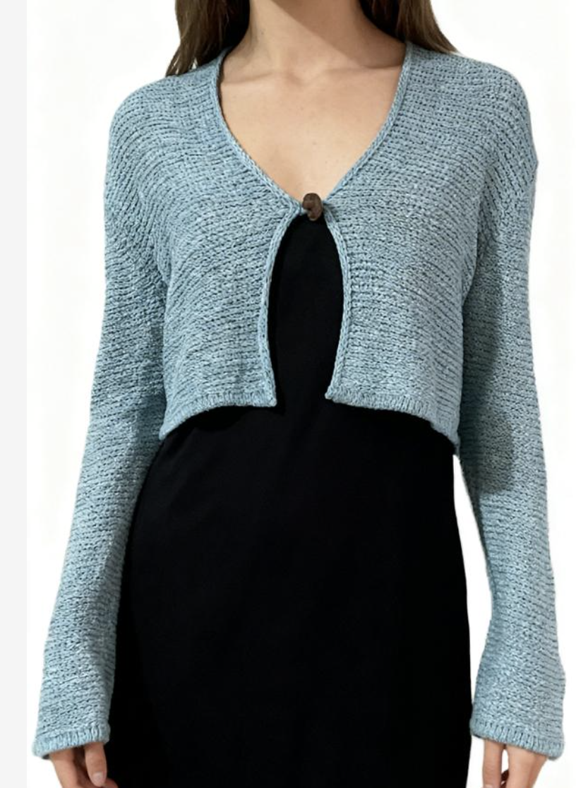 Cardigan Faux Bone Button AUGUST SILK (L) NUEVO CON ETIQUETAS 1