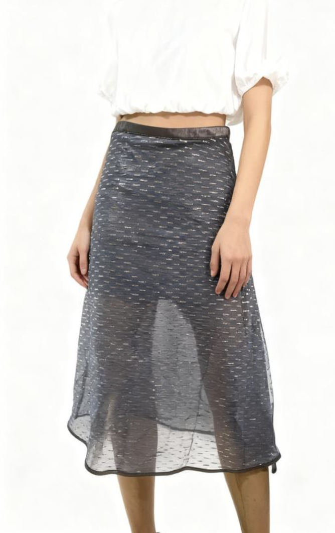 Falda Maxi Transparencia Lentejuelas CARO CRIADO (M) NUEVO CON ETIQUETAS 1