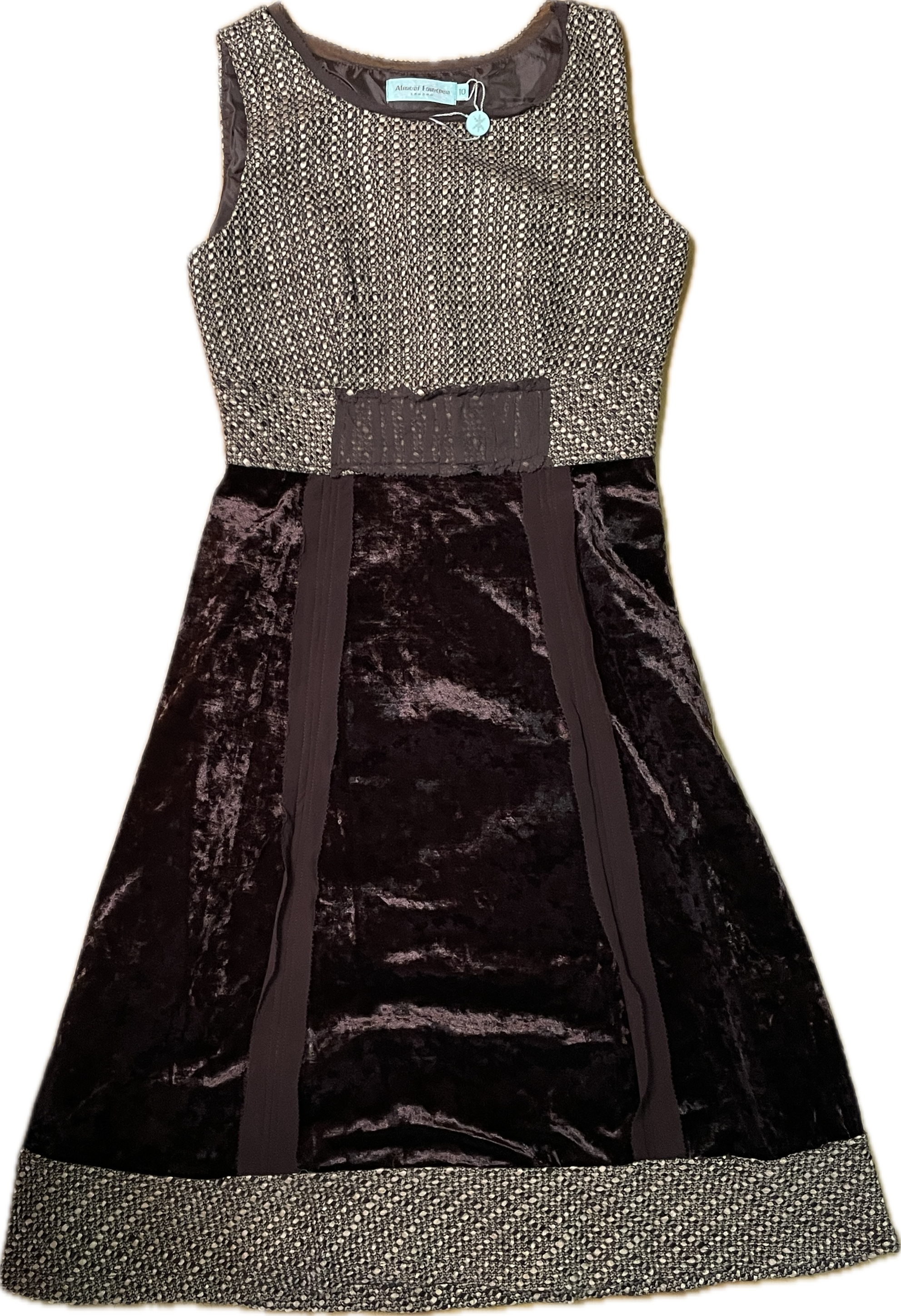 Vestido Tweed Velvet ALMOST FAMOUS LONDON (S) NUEVO  3