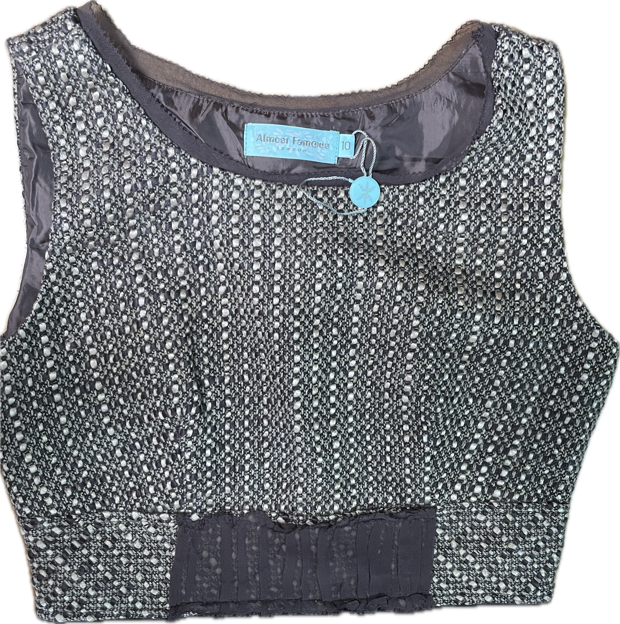 Vestido Tweed Velvet ALMOST FAMOUS LONDON (S) NUEVO  6