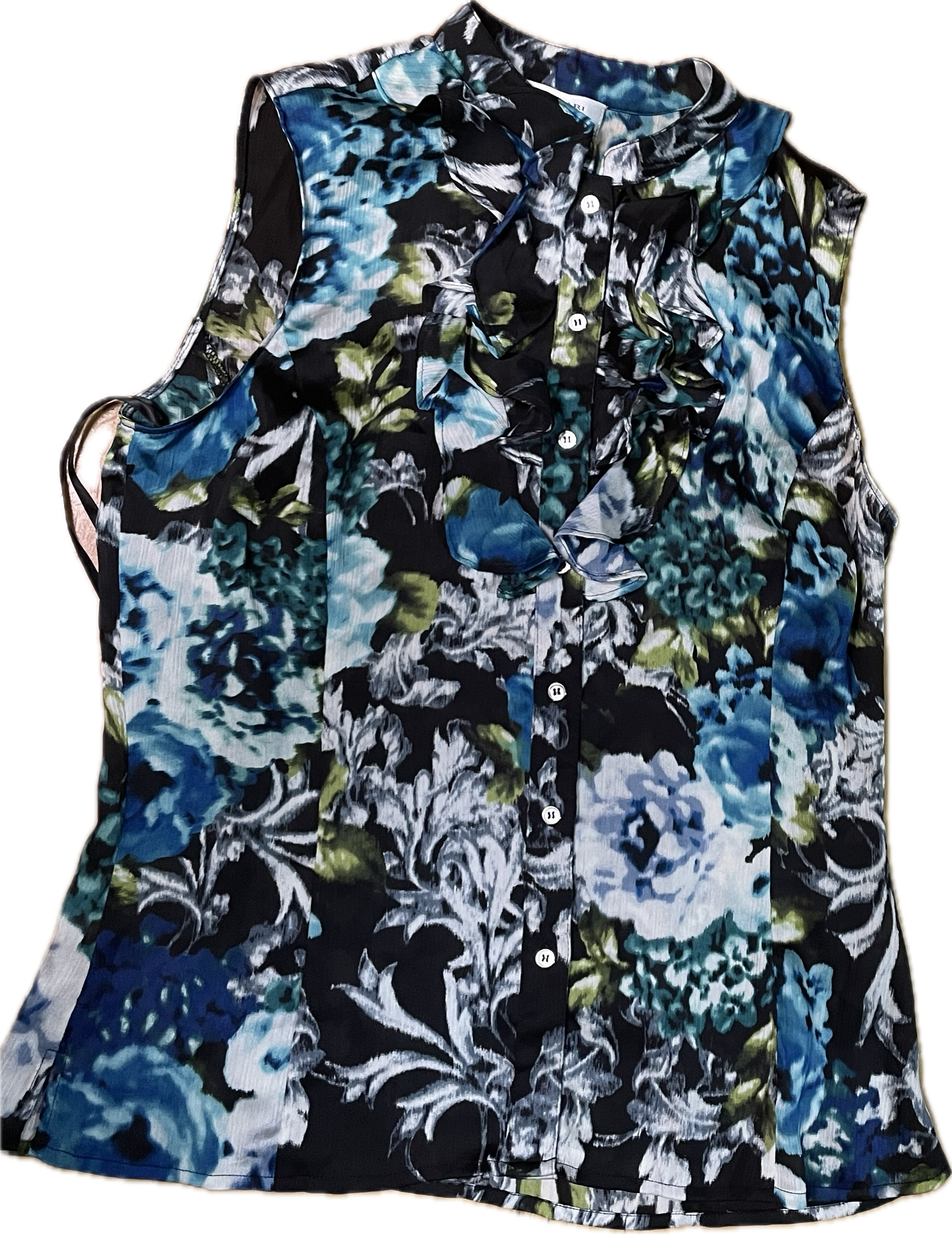 Blusa Chiffon Ruffle Floral TAHARI (S)  3