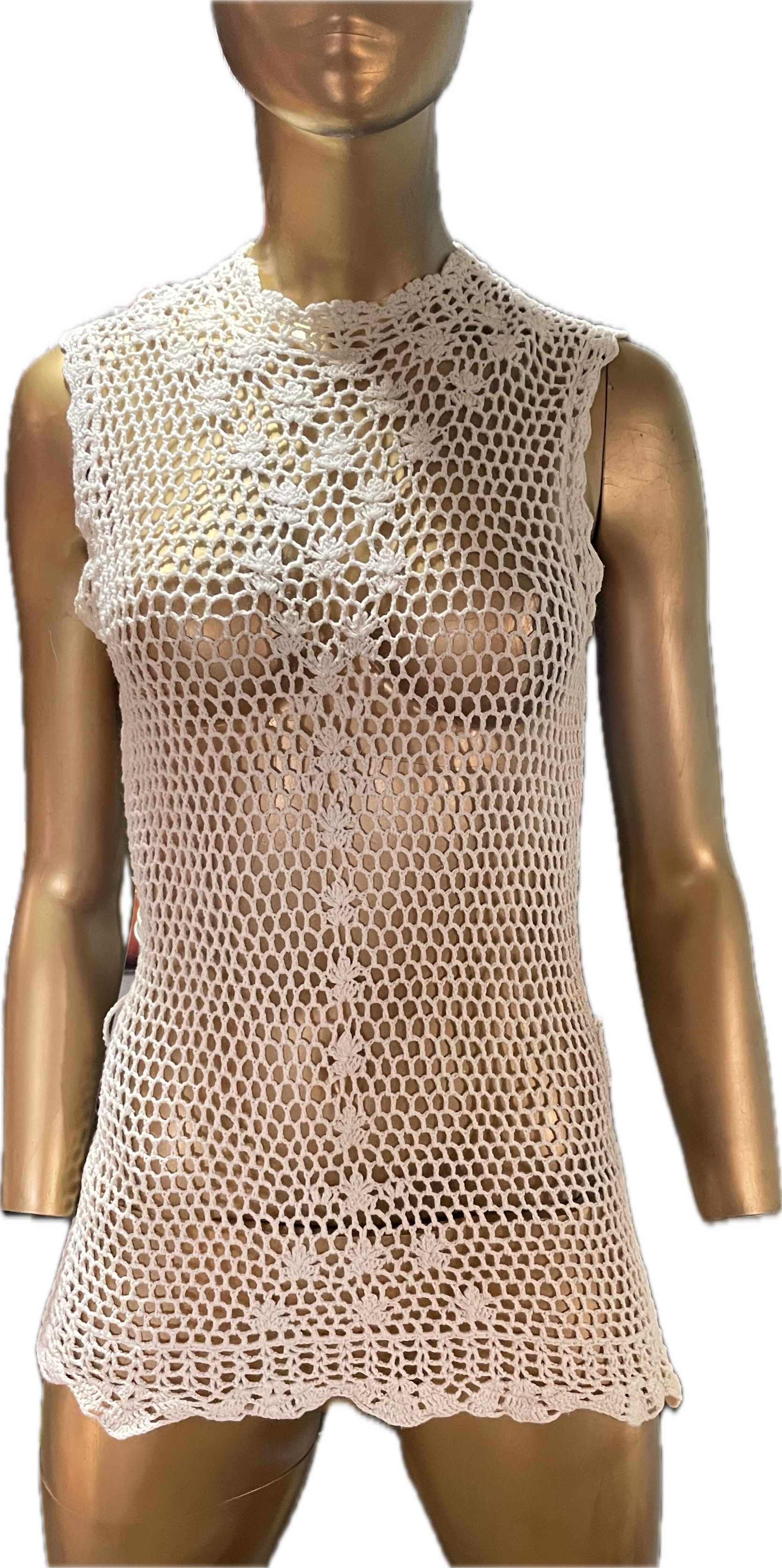 Tank Top Crochet 55% Lino BANANA REPUBLIC (S)  4