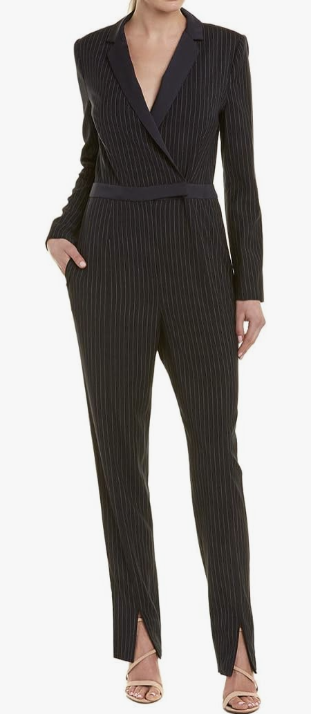 Enterito Smoking Pinstripe Faux Wrap BCBGMAXAZRIA (S) NUEVO 1