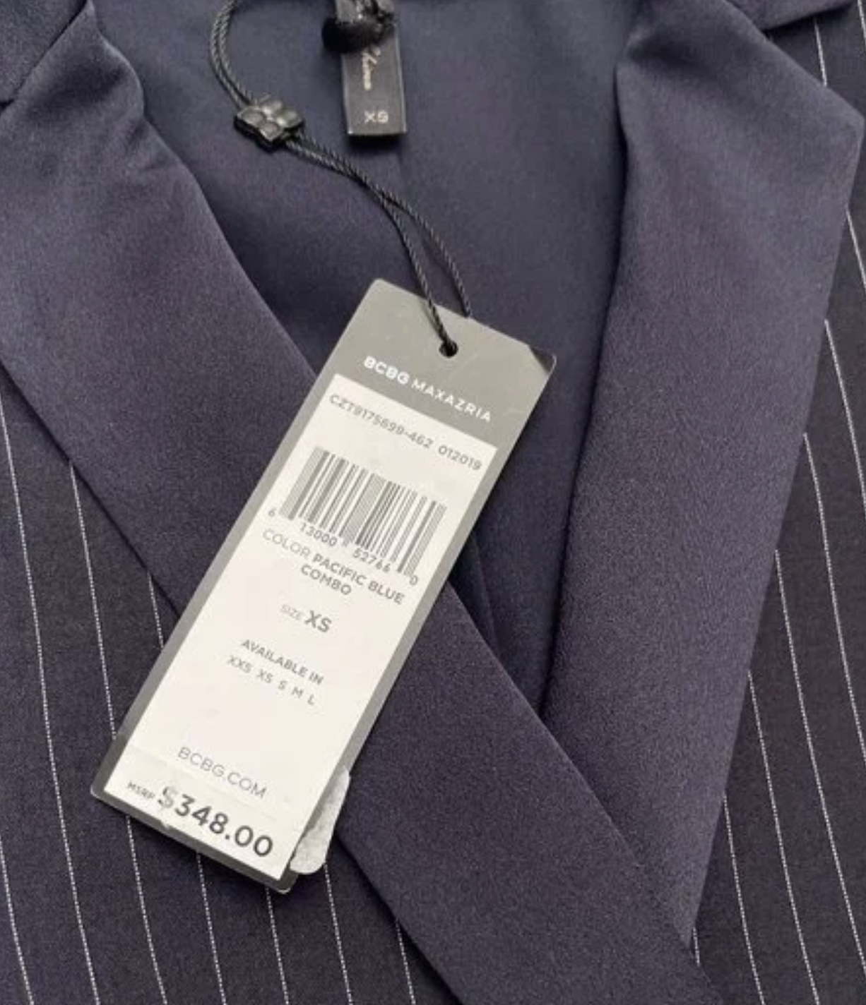 Enterito Smoking Pinstripe Faux Wrap BCBGMAXAZRIA (S) NUEVO 3