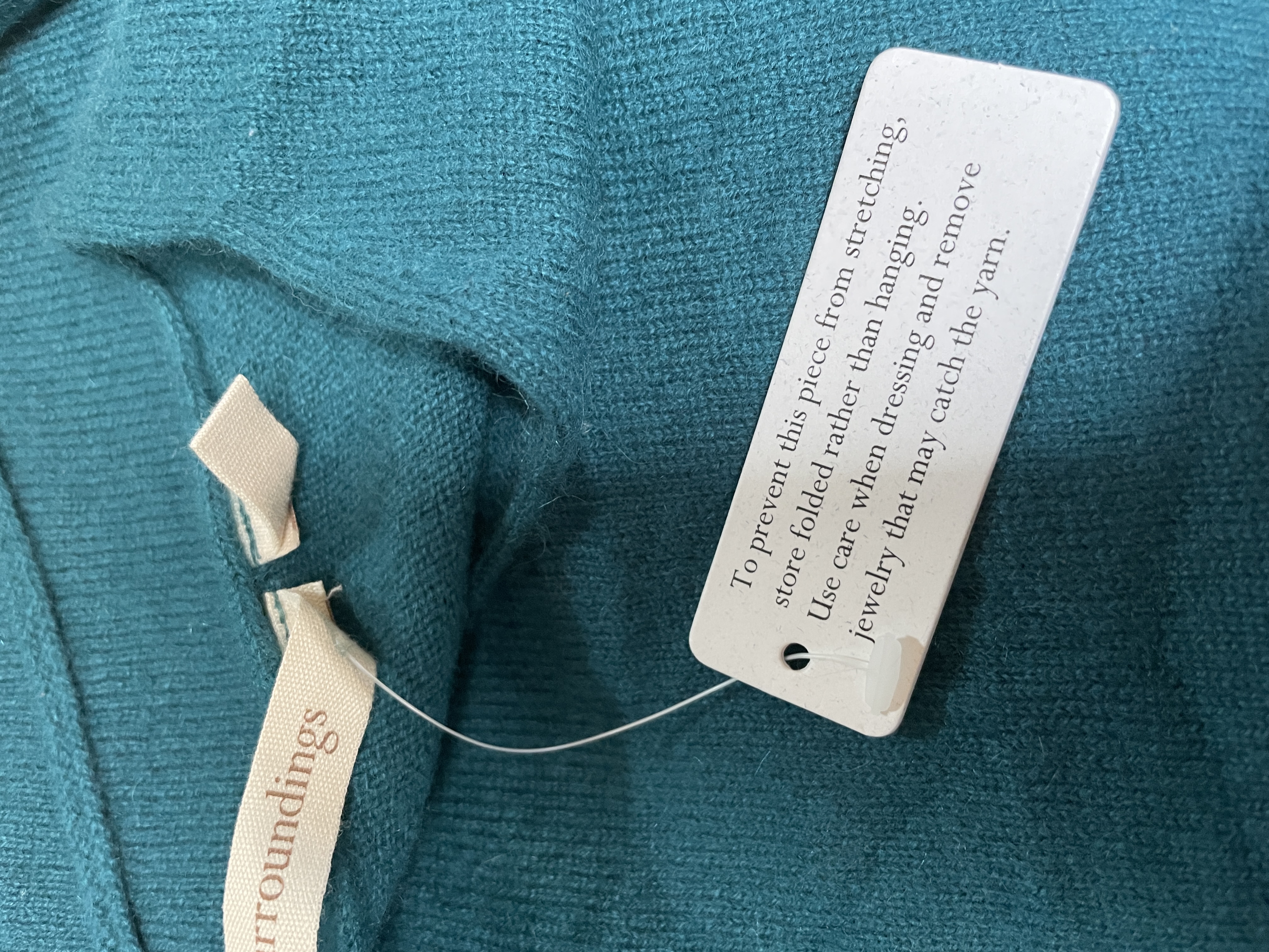 Suéter 100% Cachemira Teal SOFT SURROUNDINGS (XL) NUEVO CON ETIQUETAS  7