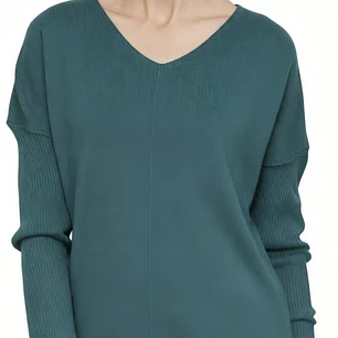 Suéter 100% Cachemira Teal SOFT SURROUNDINGS (XL) NUEVO CON ETIQUETAS 
