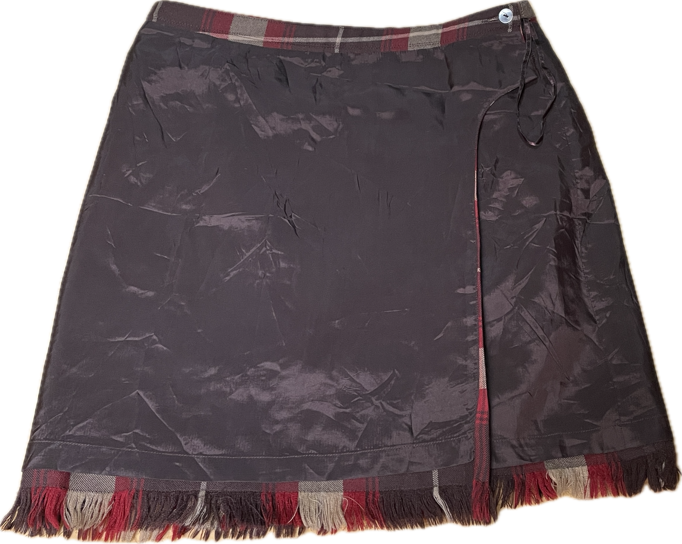 Falda Mini Plaid Wrap Inglés 100% Lana Pura JONES NEW YORK (M) COMO NUEVO 5