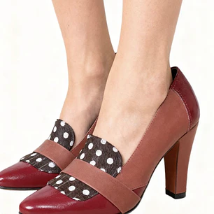 Zapatos Taco Pinup Vintage Cuero FRANZÁ (38) NUEVO