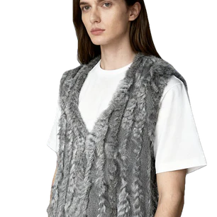 Gilet Pelo Conejo Rabbit Hair Vest SOYACONCEPT (M) NUEVO