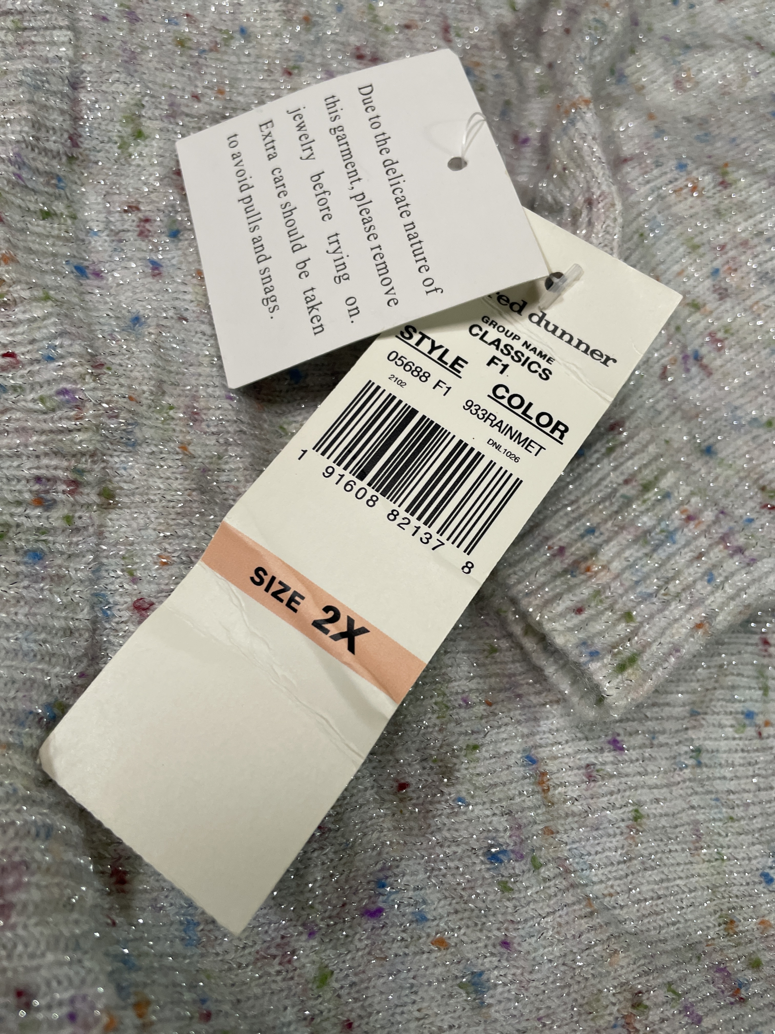 Suéter Diseño Hilos Metalizados ALFRED DUNNER (XXL) NUEVO CON ETIQUETAS 2