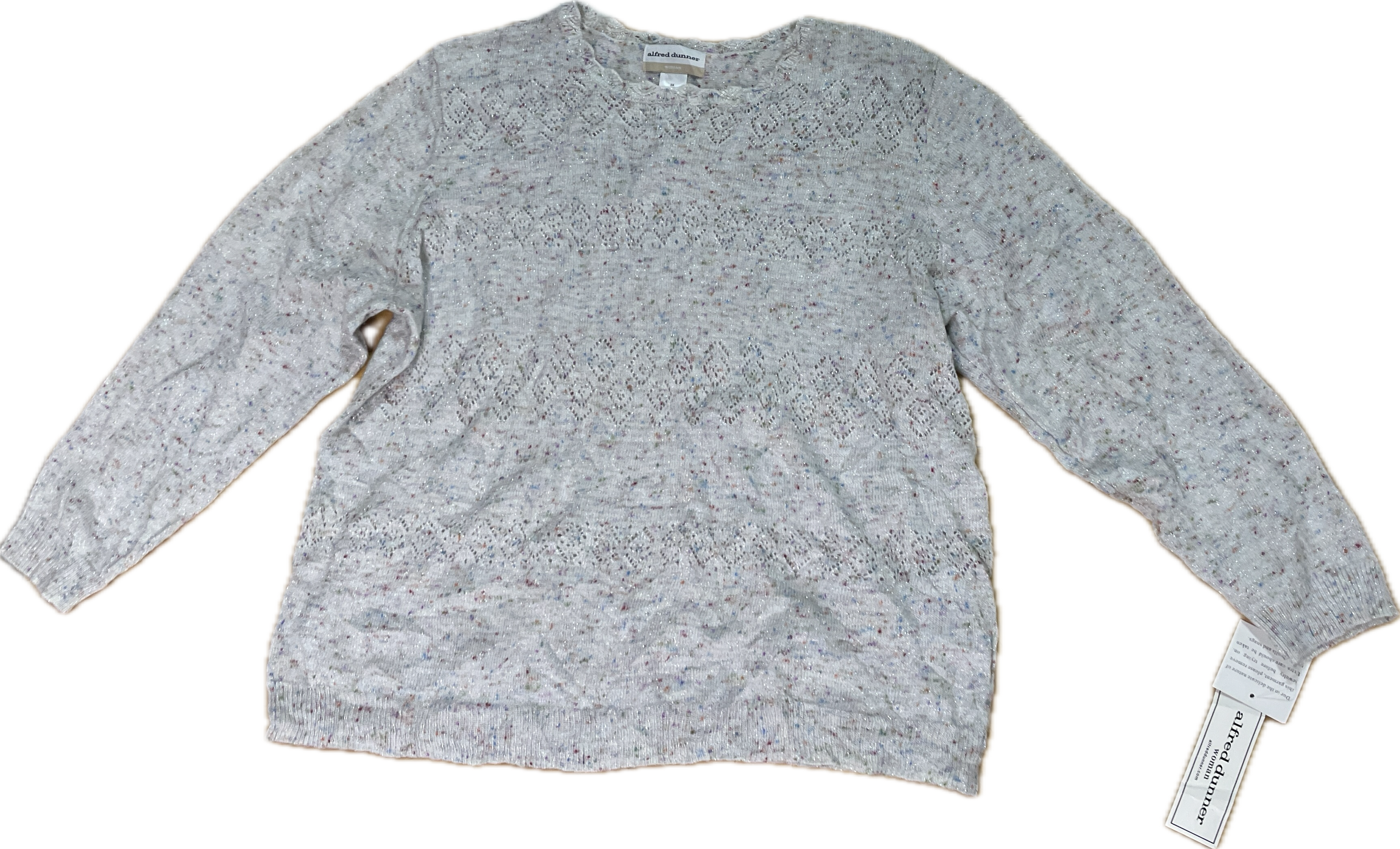 Suéter Diseño Hilos Metalizados ALFRED DUNNER (XXL) NUEVO CON ETIQUETAS 5
